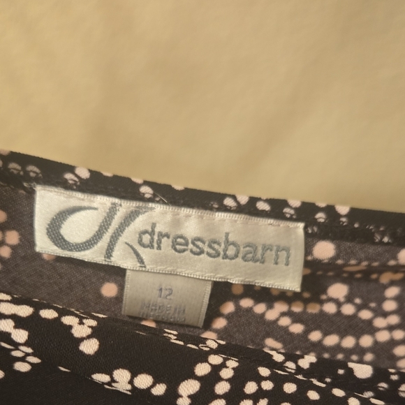 dressbarn Black and White Patterned Midi Dress - Picture 2 of 3